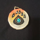2 inch magnetic drum painting, bear paw