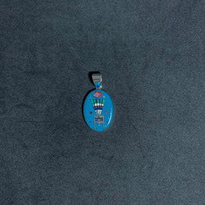 Galaxy zuni sunface native inlay multi-stones sterling silver pendant
