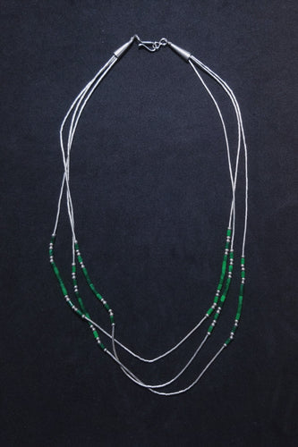 18 inches Gaspeite sterling silver beaded necklace
