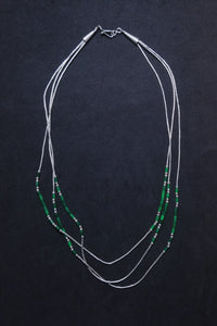 18 inches Gaspeite sterling silver beaded necklace
