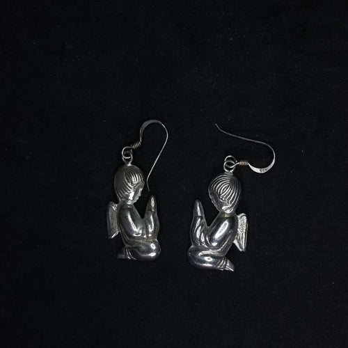 Angels with Symbol sterling silver jewelry dangle earrings
