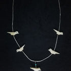 14 inches vintage Native American bird turquoise sterling silver chain necklace