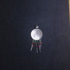 Round kokopelli and Native Symbol  silver Beaded Pendant