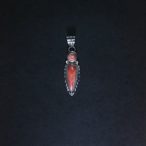 Spiny Oyster Dot and Teardrop Sterling Silver Pendant
