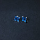 Denim Lapis Star sterling silver stud earrings- Vintage