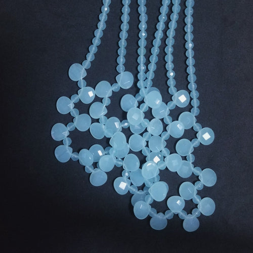 22 inches beads blue green amazonite sterling silver beaded necklace