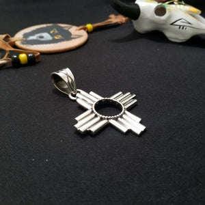 Zia Native Symbol Sterling Silver floral and twist design pendant