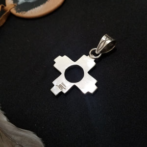Zia Native Symbol Sterling Silver floral and twist design pendant