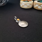 1913-S Buffalo Nickel Orange Spiny Oyster great condition star round shape sterling silver pendant necklace