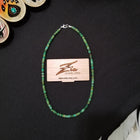 18 inches Green Nevada Turquoise sterling silver beaded necklace