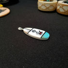 Native Symbol Kingman Turquoise oval shape Sterling silver pendant