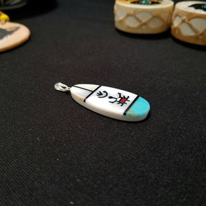 Native Symbol Kingman Turquoise oval shape Sterling silver pendant