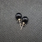 Black Onyx sterling silver 8mm stud earrings