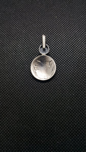 Silver Kingman Turquoise Coin Buffalo Pendant Necklace Sterling Silver