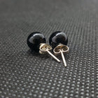 Black Onyx sterling silver 8mm stud earrings