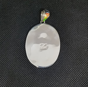 Galaxy Multi Stone Inlay Skull Pendant Necklace Sterling Silver
