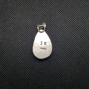 Silver Navajo Green Turquoise Pendant Necklace Sterling Silver