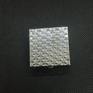 Stainless Steel Multi Stone Inlay Square Pill Box Sterling Silver