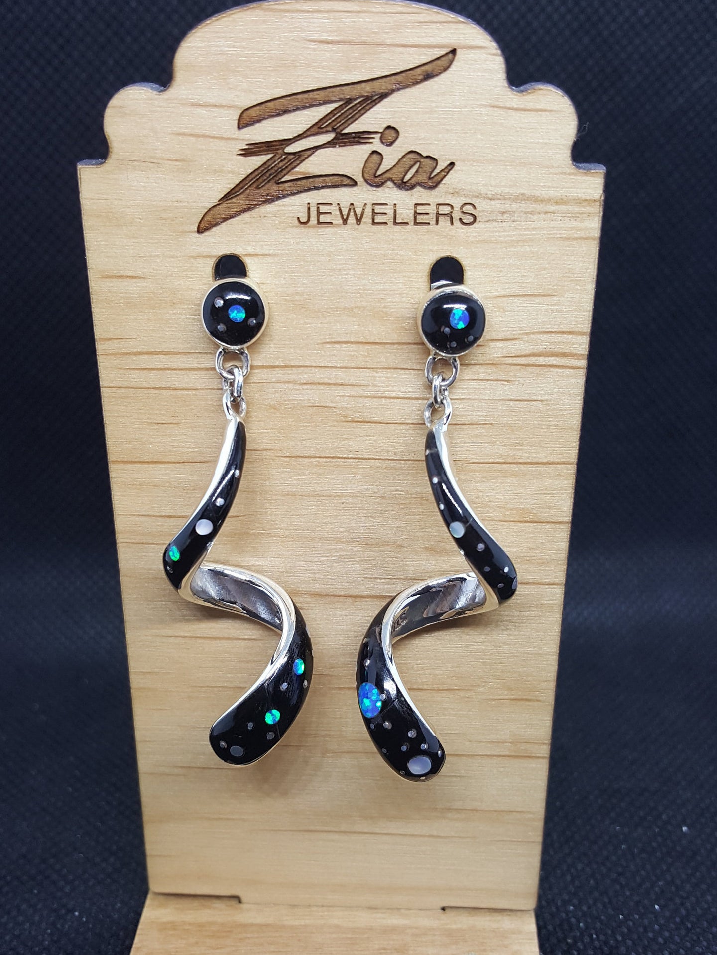 Silver Galaxy Inlay Stud Earing Sterling Silver